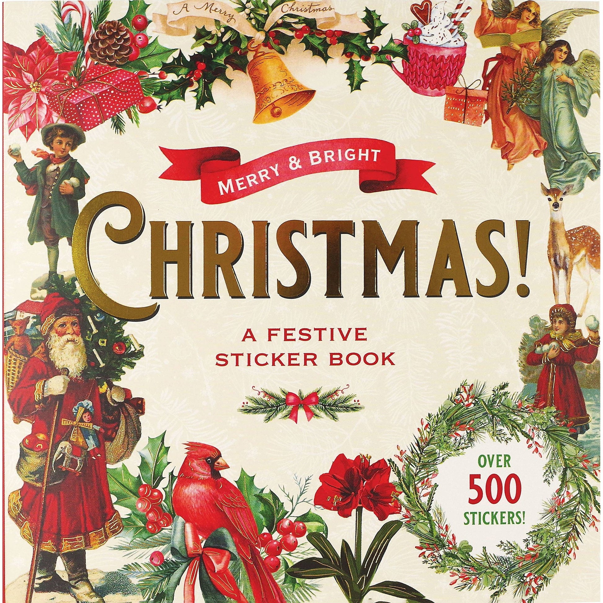 Merry & Bright Christmas A Festive Sticker Book | Over 500 Vintage Holiday Decals