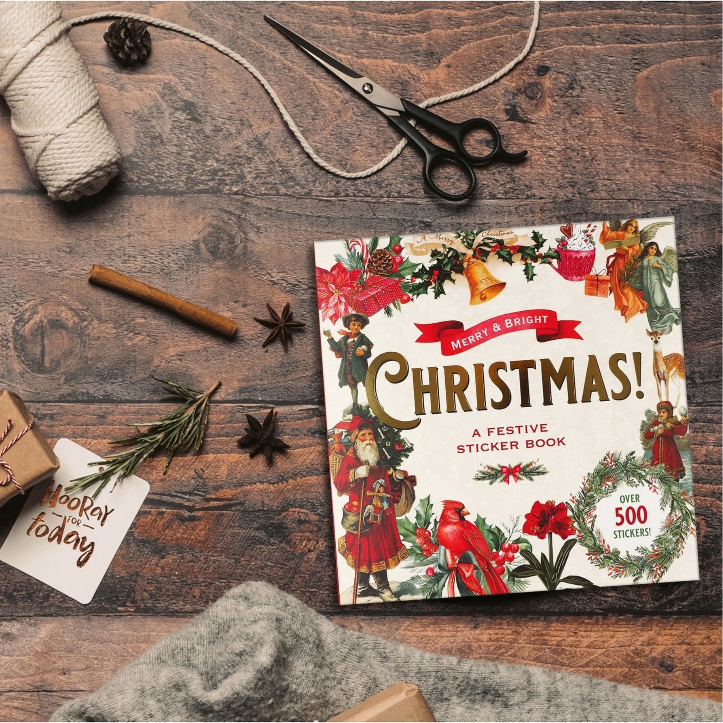 Merry & Bright Christmas A Festive Sticker Book | Over 500 Vintage Holiday Decals