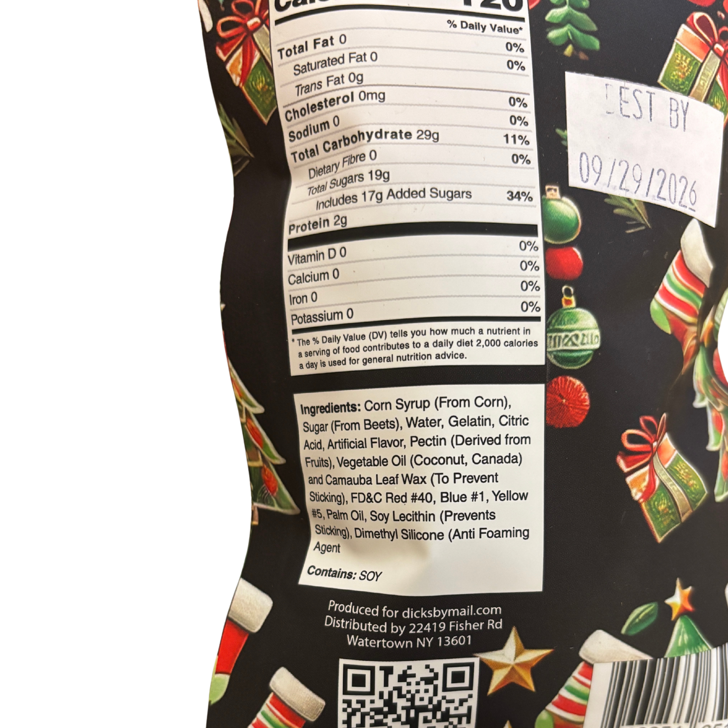 Merry Christmas Eat a Bag of Dicks Funny Holiday Gummy Candy Bag | Hilarious Gag Gift & Stocking Stuffer