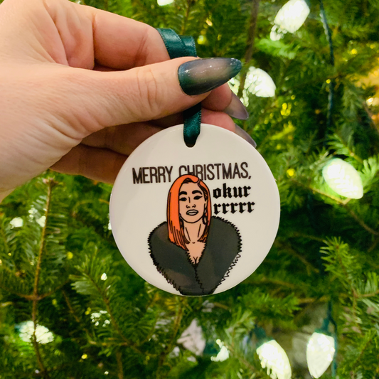 Merry Christmas Okurrrrrr Cardi B Christmas Ornament