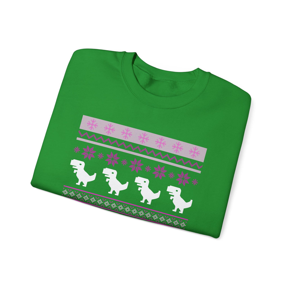 Merry Cretaceous T-Rex "Ugly Christmas Sweater" Unisex Heavy Blend™ Crewneck Sweatshirt (Sizes S-5X)-GetBullish-The Bullish Store
