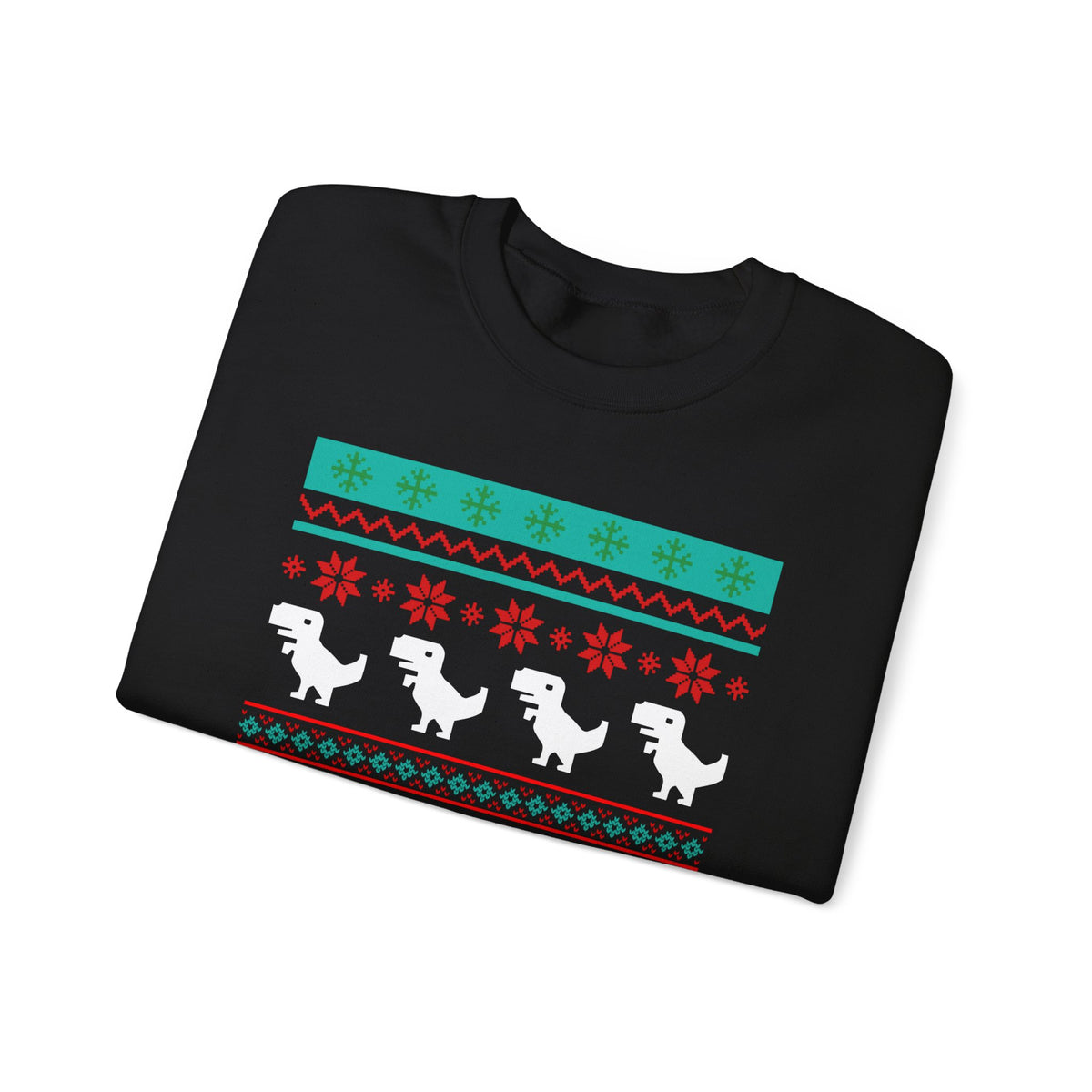 Merry Cretaceous T-Rex "Ugly Christmas Sweater" Unisex Heavy Blend™ Crewneck Sweatshirt (Sizes S-5X)-GetBullish-The Bullish Store
