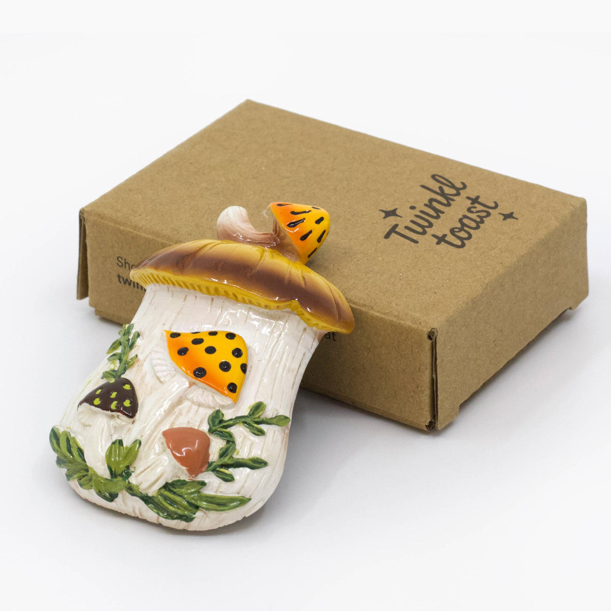 Merry Mushroom Fridge Magnet | Hand-Painted 70s Retro Resin-Twinkltoast-The Bullish Store