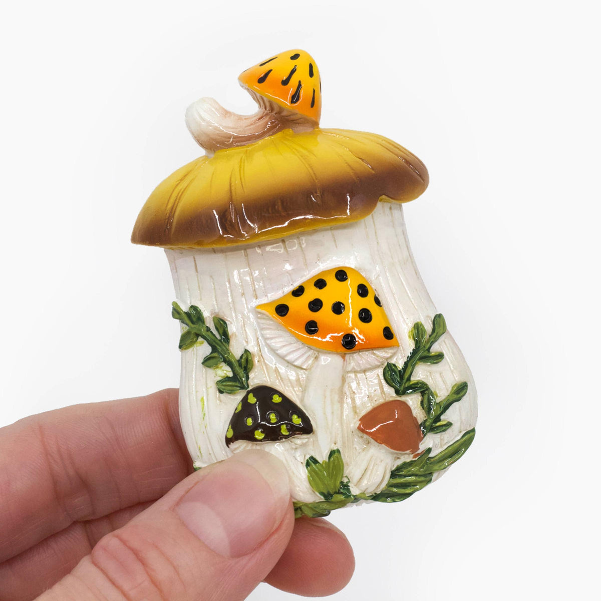 Merry Mushroom Fridge Magnet | Hand-Painted 70s Retro Resin-Twinkltoast-The Bullish Store