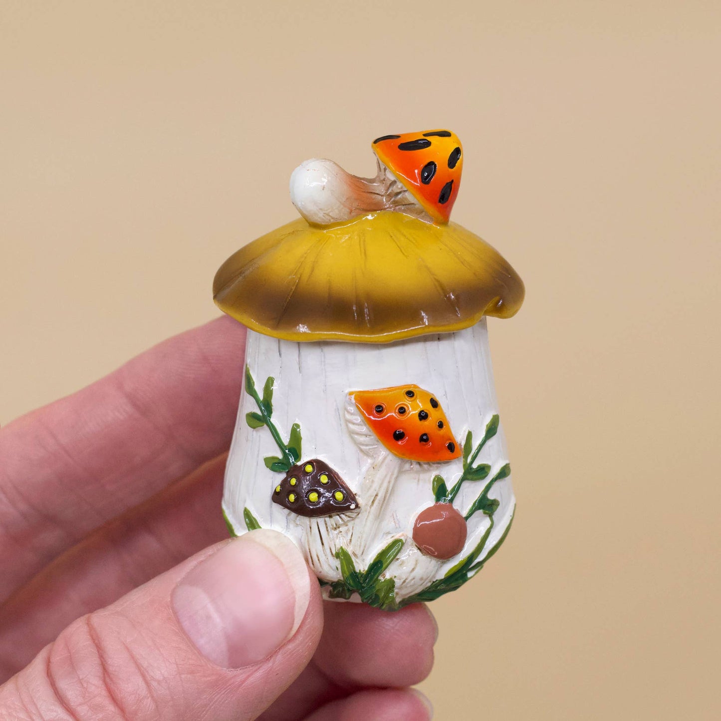 Merry Mushroom-Inspired Hand-Painted Set | 70s Retro Resin Decor-Twinkltoast-The Bullish Store