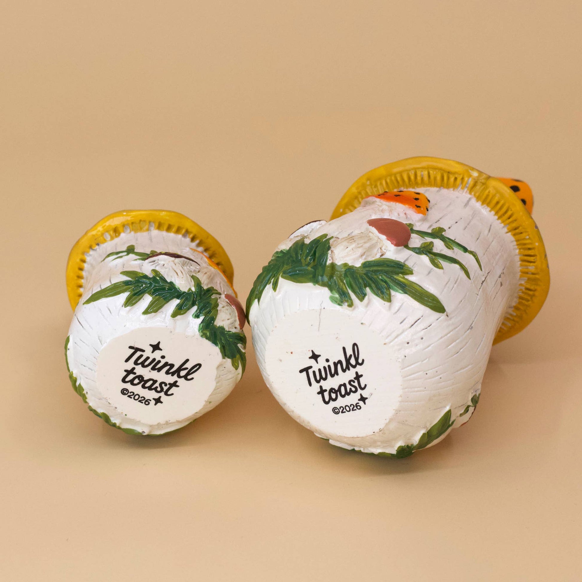 Merry Mushroom-Inspired Hand-Painted Set | 70s Retro Resin Decor-Twinkltoast-The Bullish Store