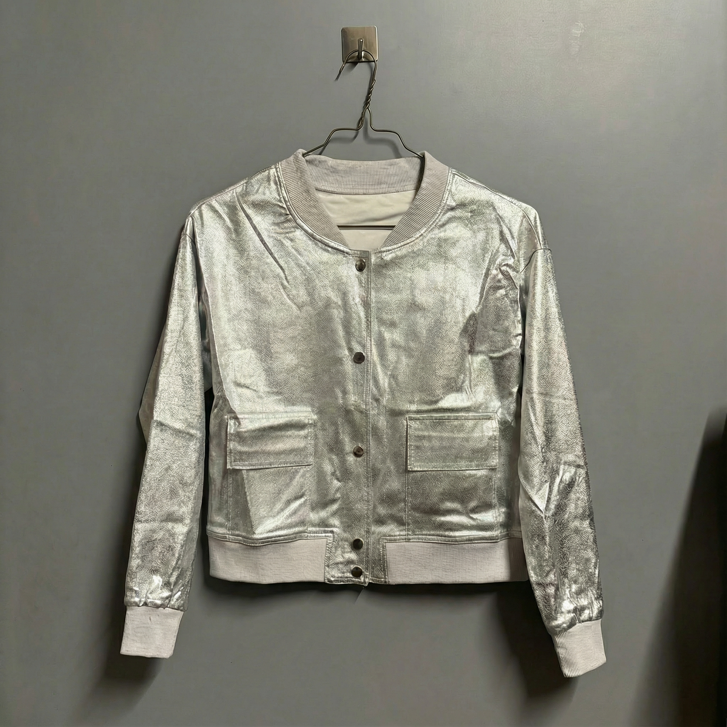 Metallic Bomber Jacket for Women | Trendy Shiny Outerwear [SM-XL]