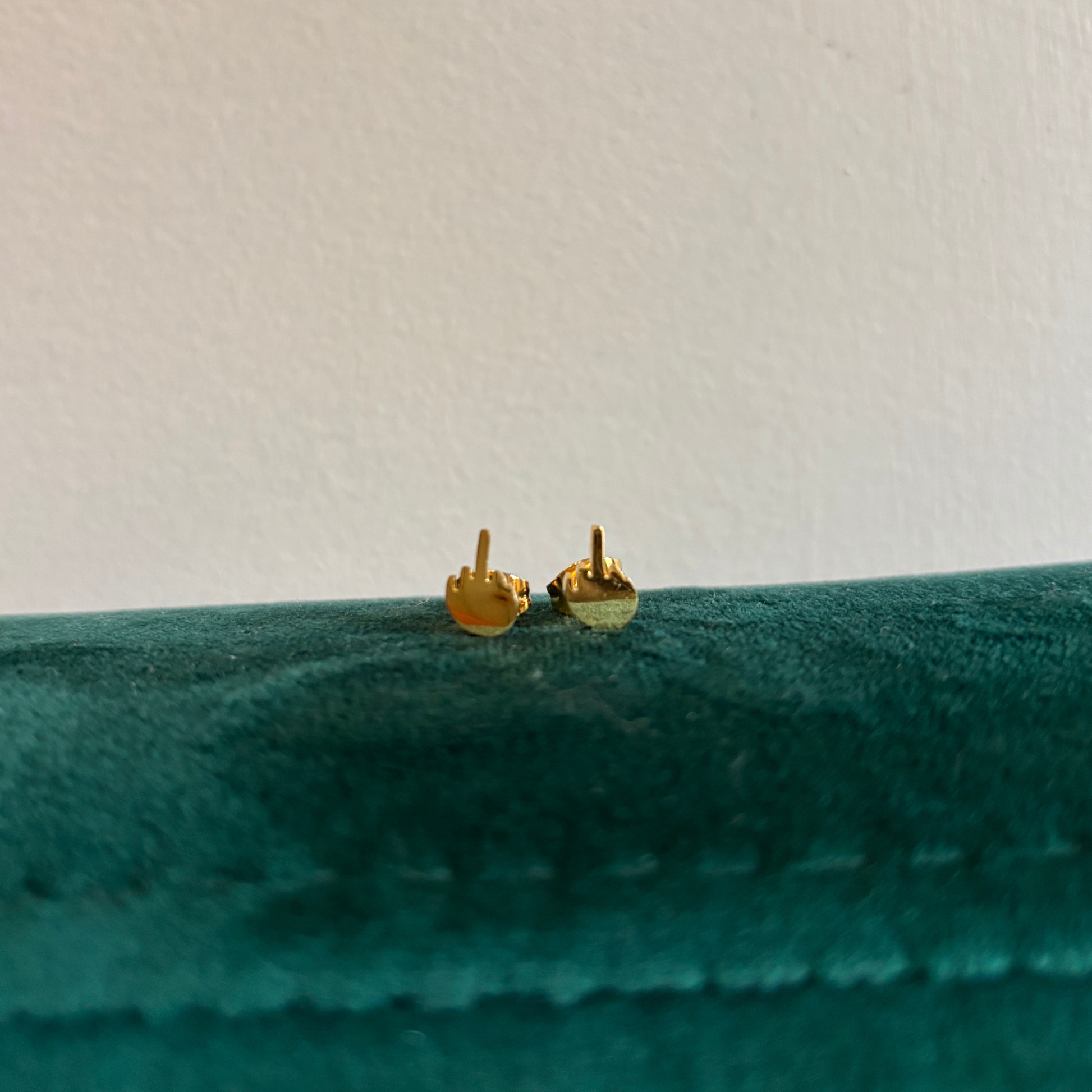 Middle Finger Earrings | Tiny Gold Statement Earrings