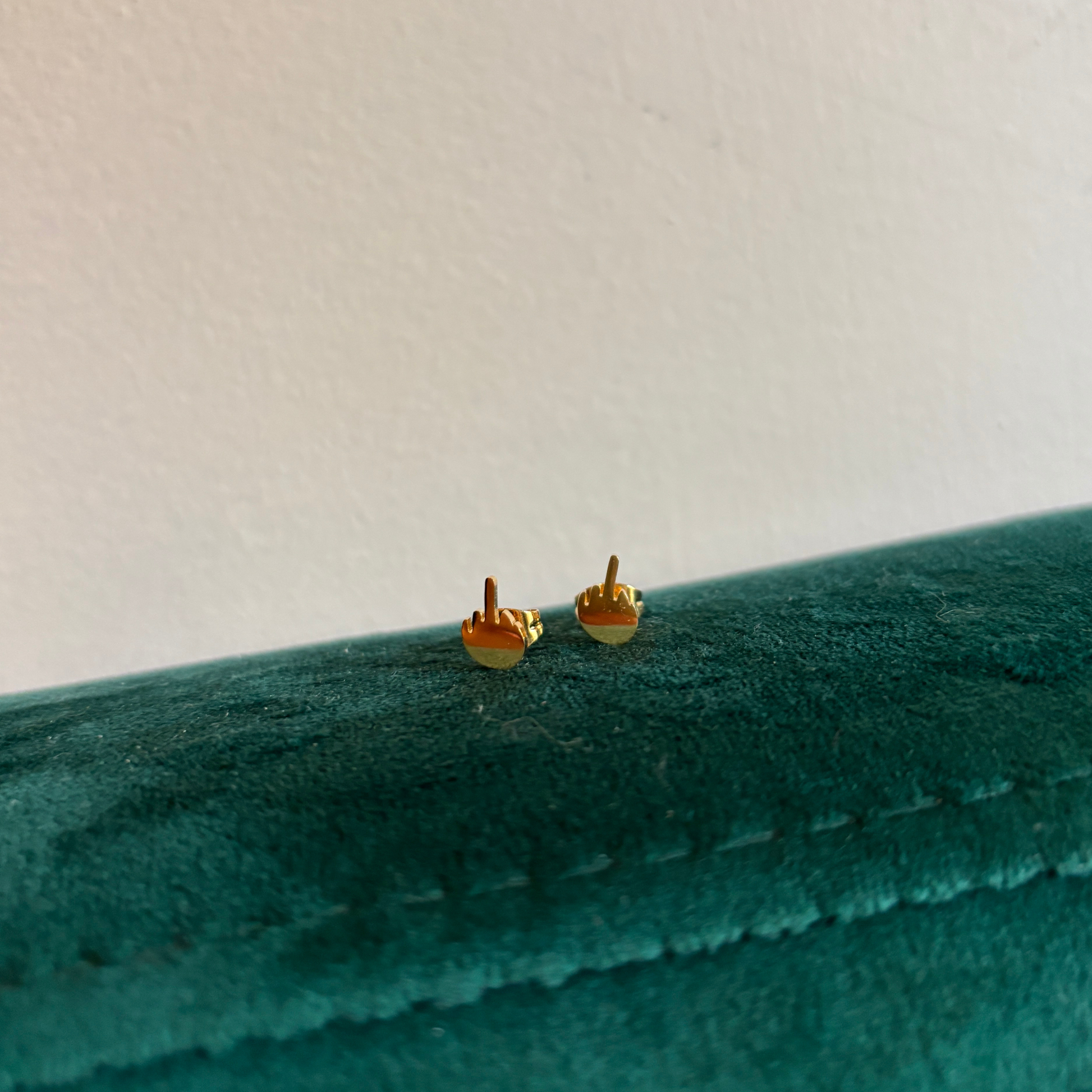 Middle Finger Earrings | Tiny Gold Statement Earrings