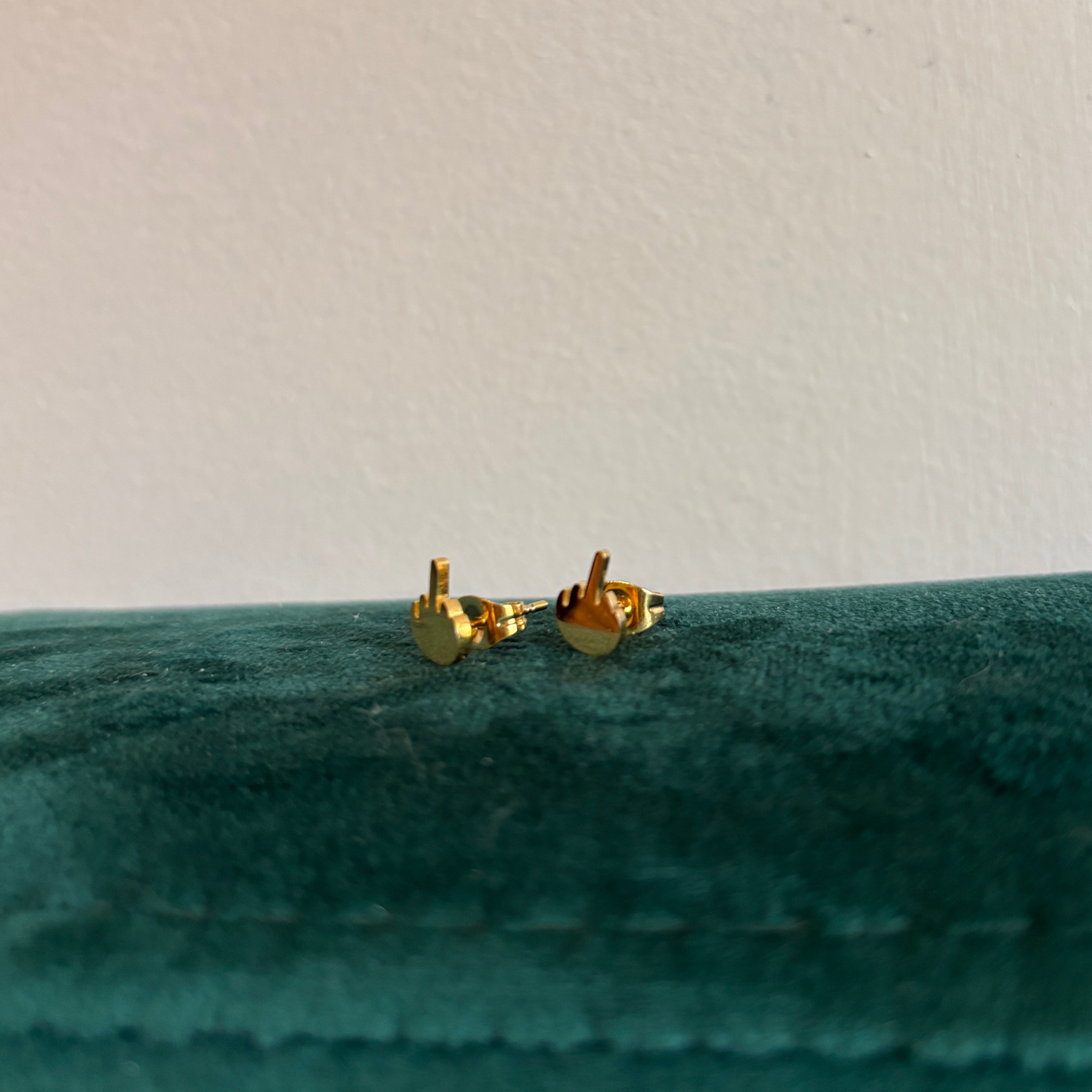 Middle Finger Earrings | Tiny Gold Statement Earrings
