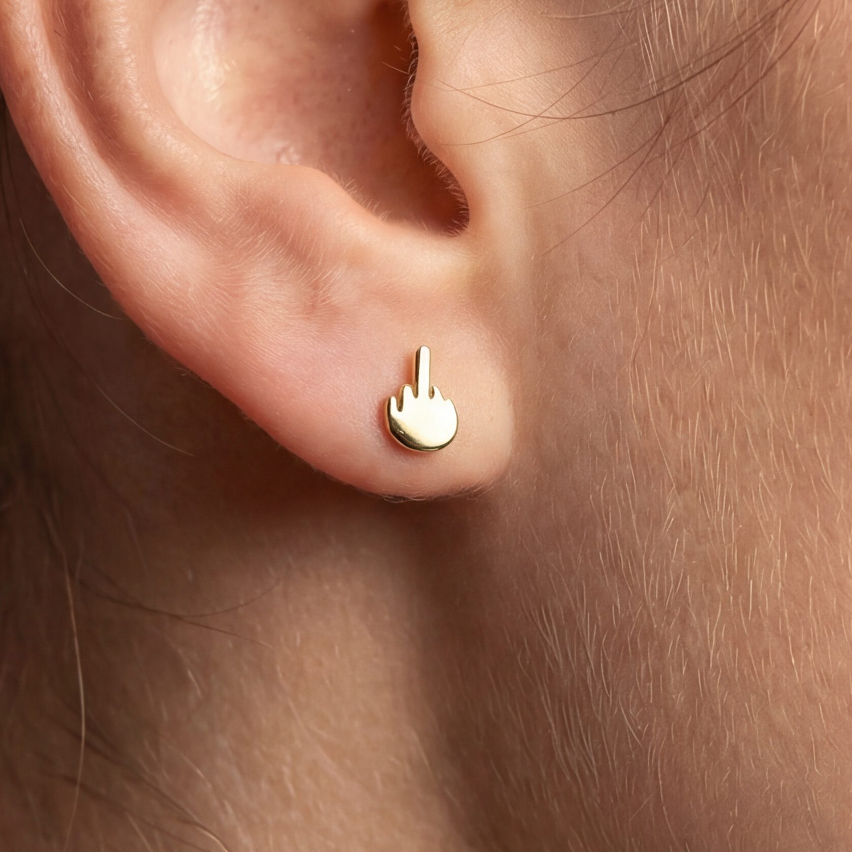 Middle Finger Earrings | Tiny Gold Statement Earrings