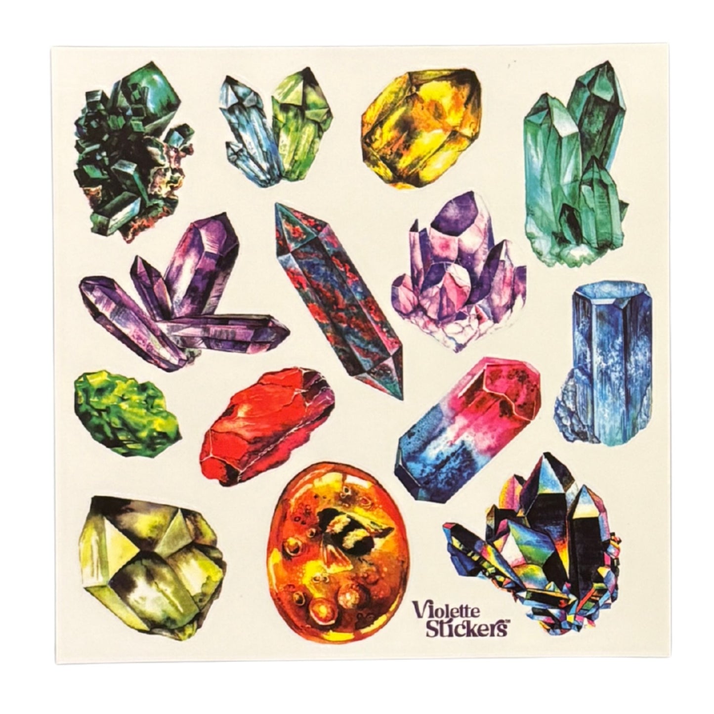 Minerals Stickers | 4" x 4" | 2 Sheets-Violette Stickers-The Bullish Store