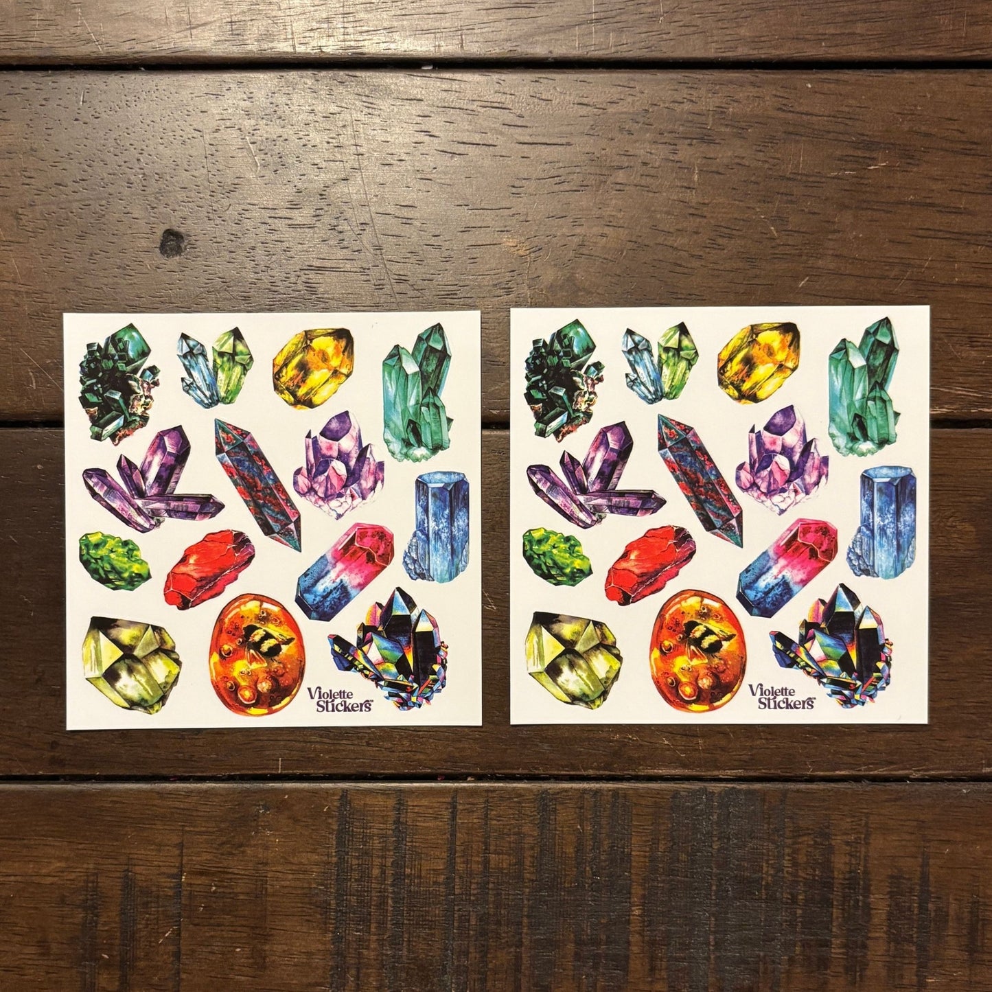 Minerals Stickers | 4" x 4" | 2 Sheets-Violette Stickers-The Bullish Store