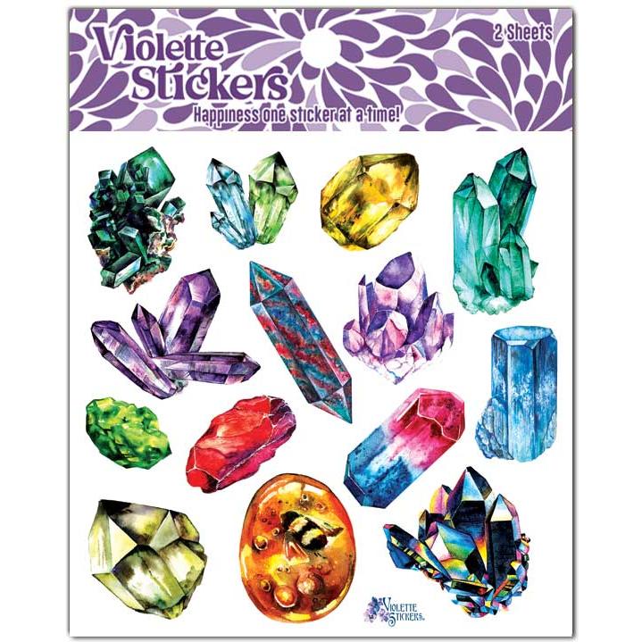 Minerals Stickers | 4" x 4" | 2 Sheets-Violette Stickers-The Bullish Store