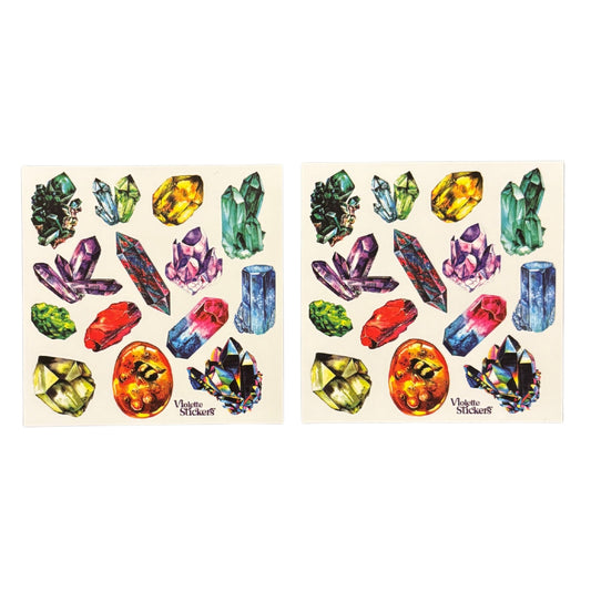 Minerals Stickers | 4" x 4" | 2 Sheets-Violette Stickers-The Bullish Store