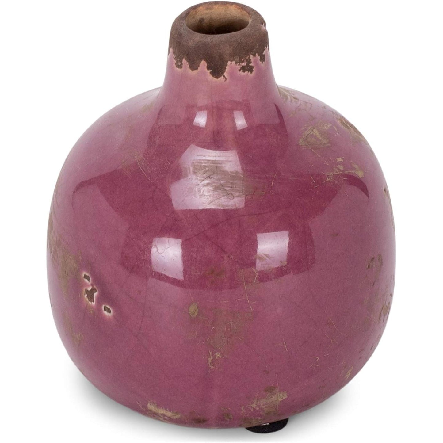 Mini Ceramic Vase | Glossy Round Bud Vase | Small Decorative Accent for Home or Gift