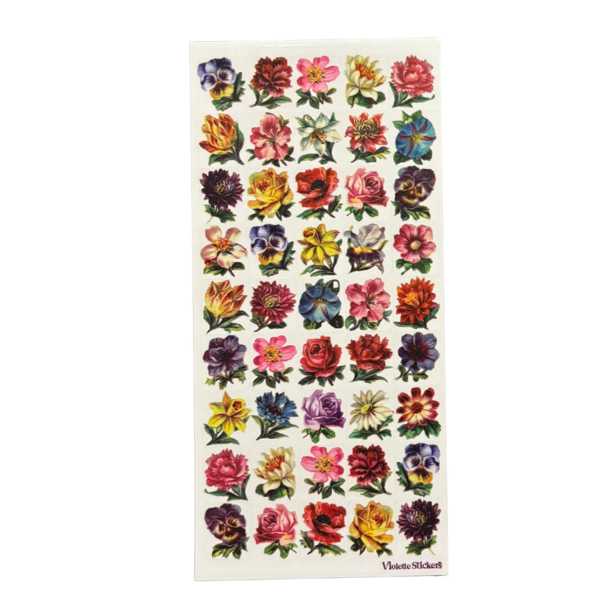 Mini Flowers Clear Stickers | 4" x 8" | 2 Sheets-Violette Stickers-The Bullish Store