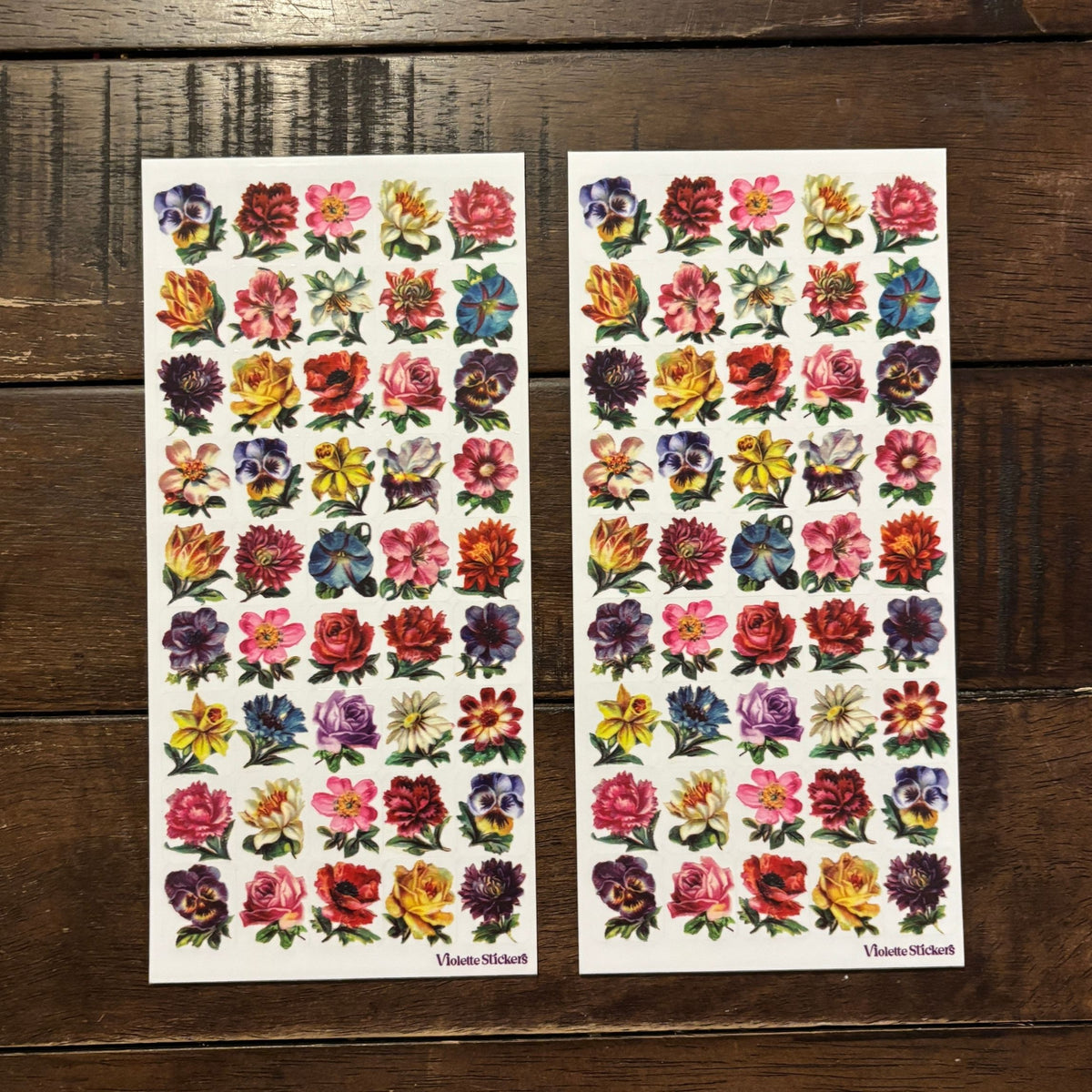 Mini Flowers Clear Stickers | 4" x 8" | 2 Sheets-Violette Stickers-The Bullish Store