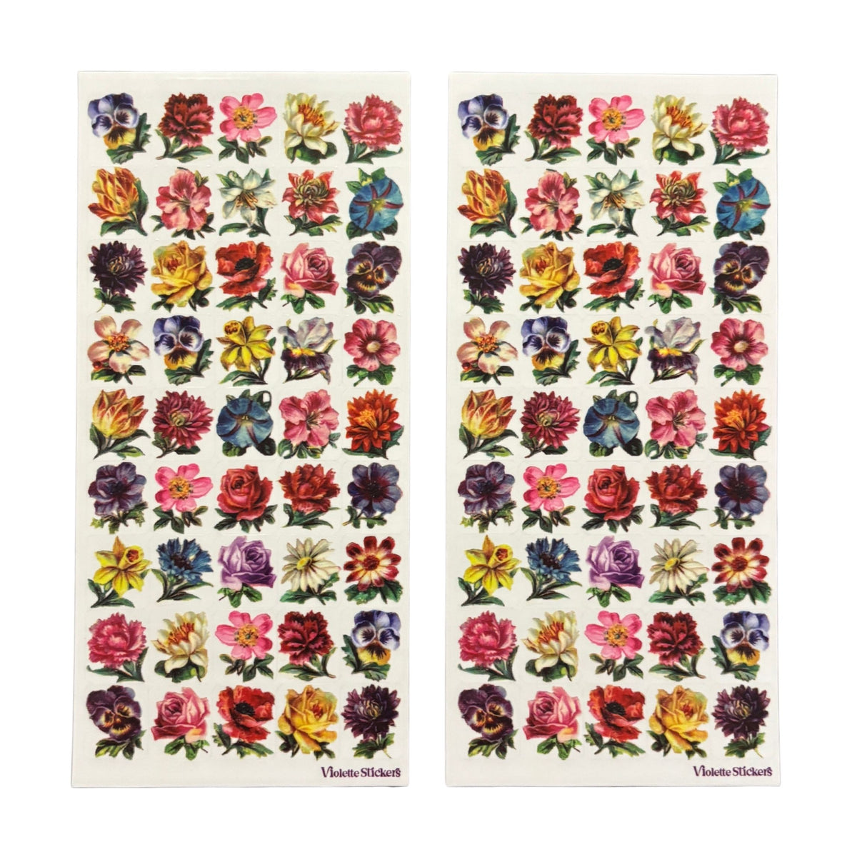 Mini Flowers Clear Stickers | 4" x 8" | 2 Sheets-Violette Stickers-The Bullish Store