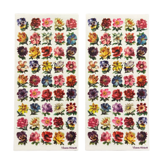 Mini Flowers Clear Stickers | 4" x 8" | 2 Sheets-Violette Stickers-The Bullish Store