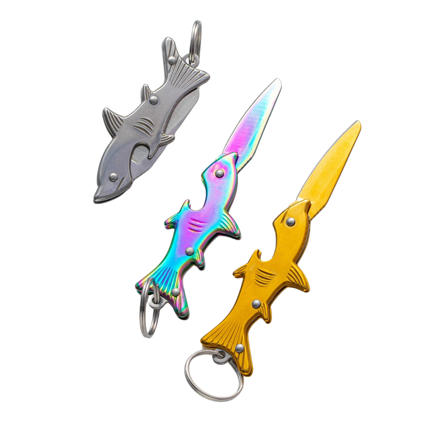 Mini Folding Knife Fish Keychain | Utility Pocket EDC Switchblade Knife-Real Sic-The Bullish Store