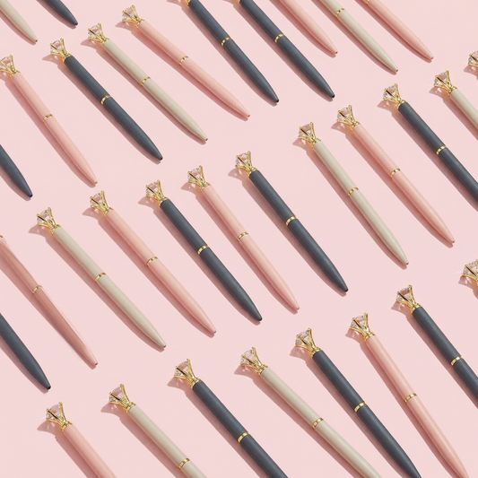 Mini Gem Pens | Refillable Black Ink Ballpoint with Gold Metal Barrel
