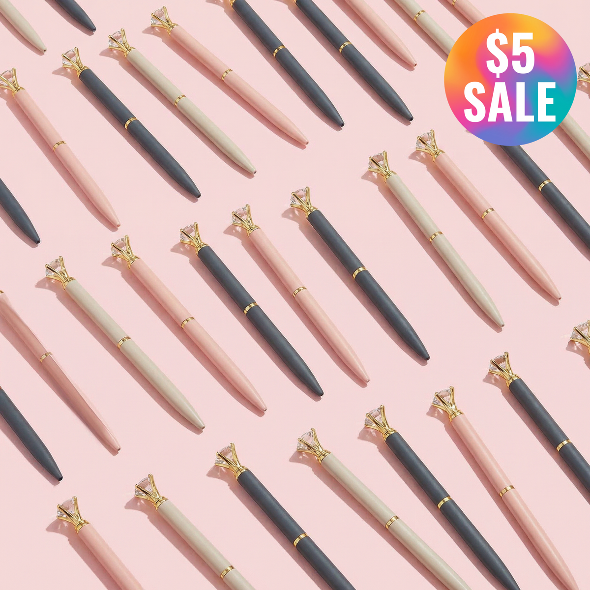 Mini Gem Pens | Refillable Black Ink Ballpoint with Gold Metal Barrel