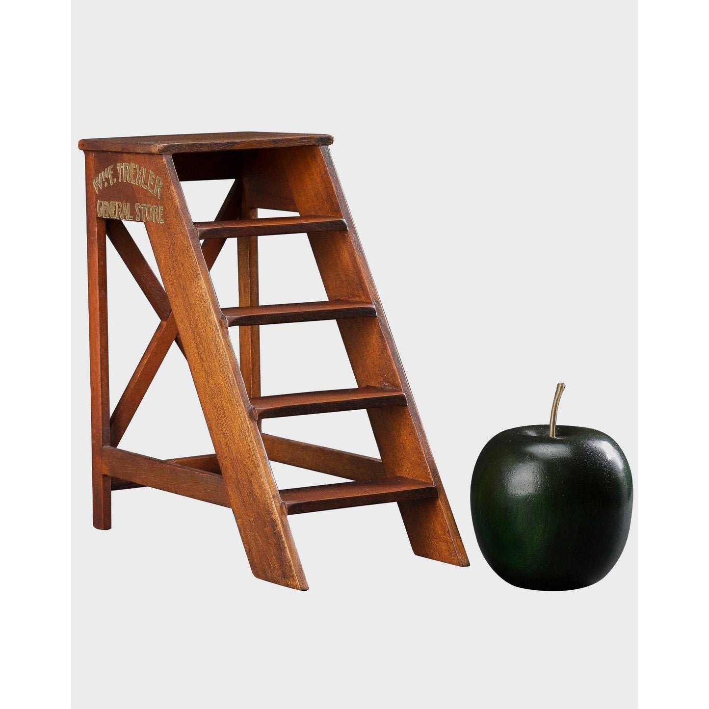 Mini General Store Ladder Desktop Decor | Vintage Wooden Store Steps Decorative Accent