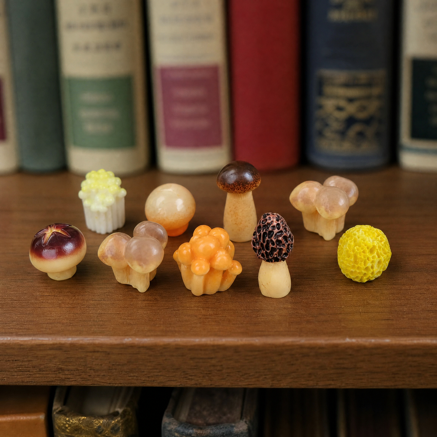 Mini Japanese Mushroom Garden Desk Set | 8 Tiny Mushroom Models