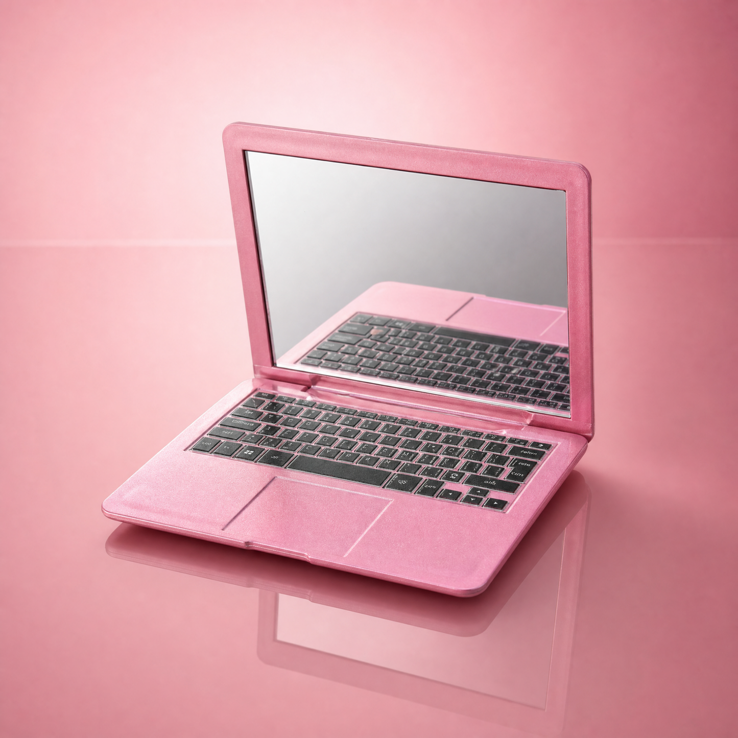Mini Laptop Makeup Mirror | Clamshell Compact Mirror | 2.5" x 3.75" | with GetBullish Decal