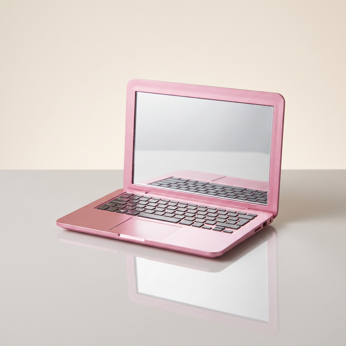 Mini Laptop Makeup Mirror | Clamshell Compact Mirror | 2.5" x 3.75" | with GetBullish Decal