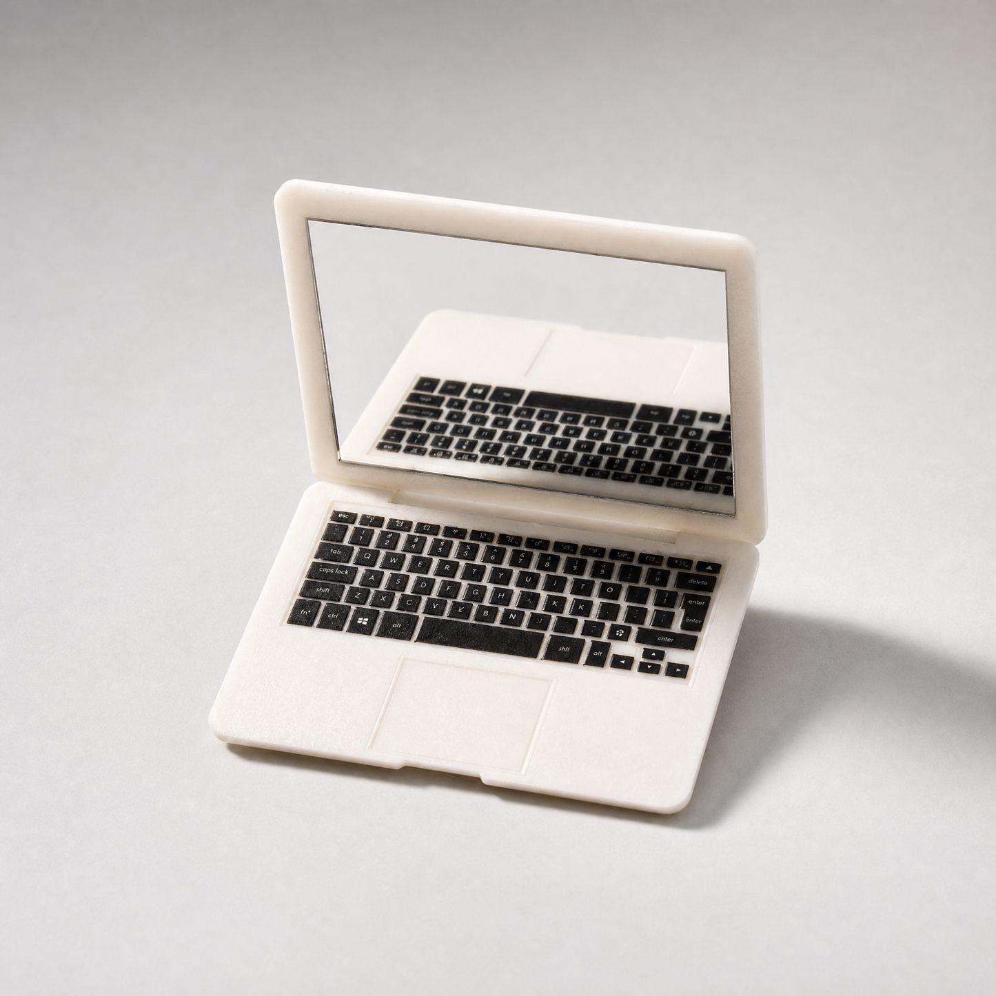 Mini Laptop Makeup Mirror | Clamshell Compact Mirror | 2.5" x 3.75" | with GetBullish Decal
