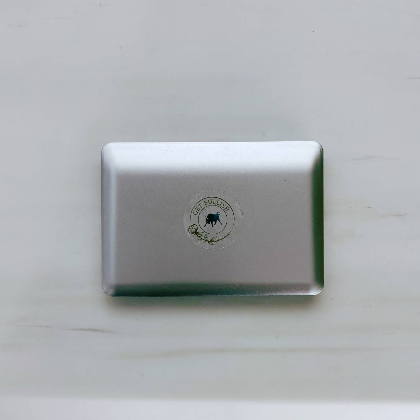 Mini Laptop Makeup Mirror | Clamshell Compact Mirror | 2.5" x 3.75" | with GetBullish Decal