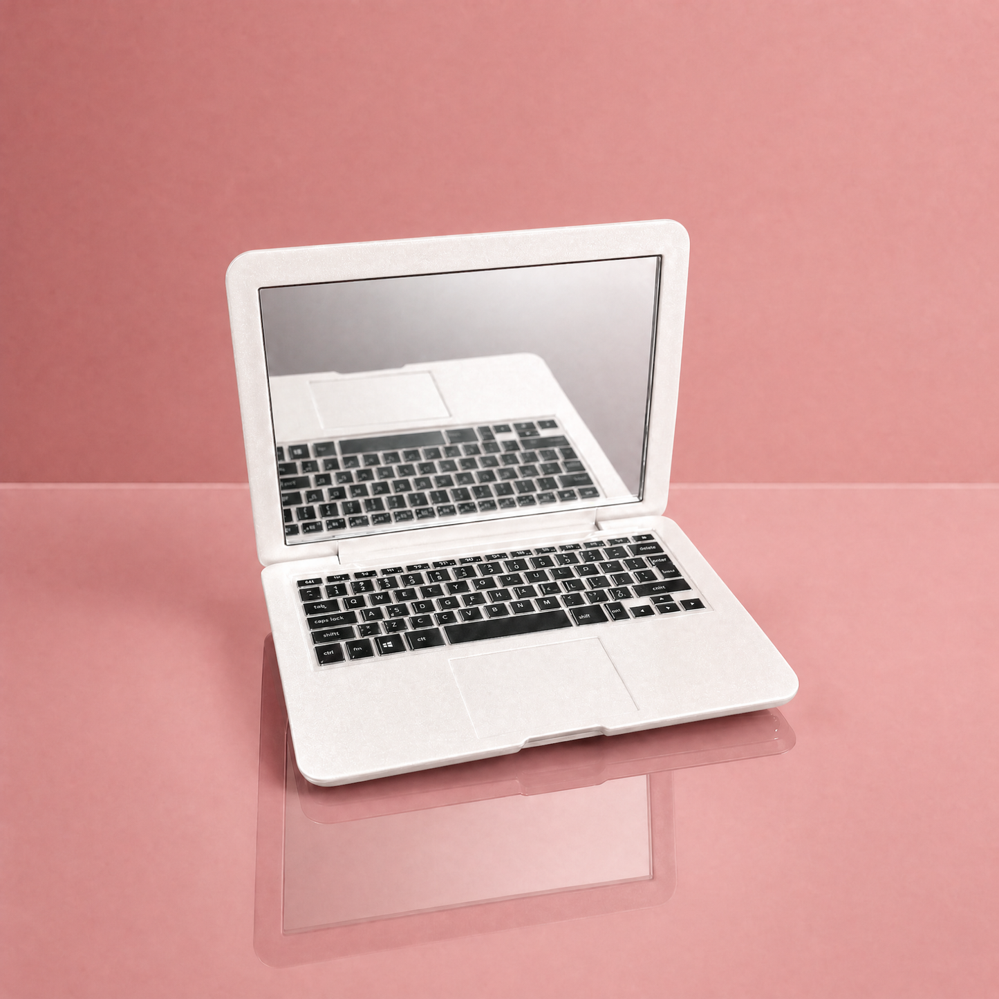 Mini Laptop Makeup Mirror | Clamshell Compact Mirror | 2.5" x 3.75" | with GetBullish Decal