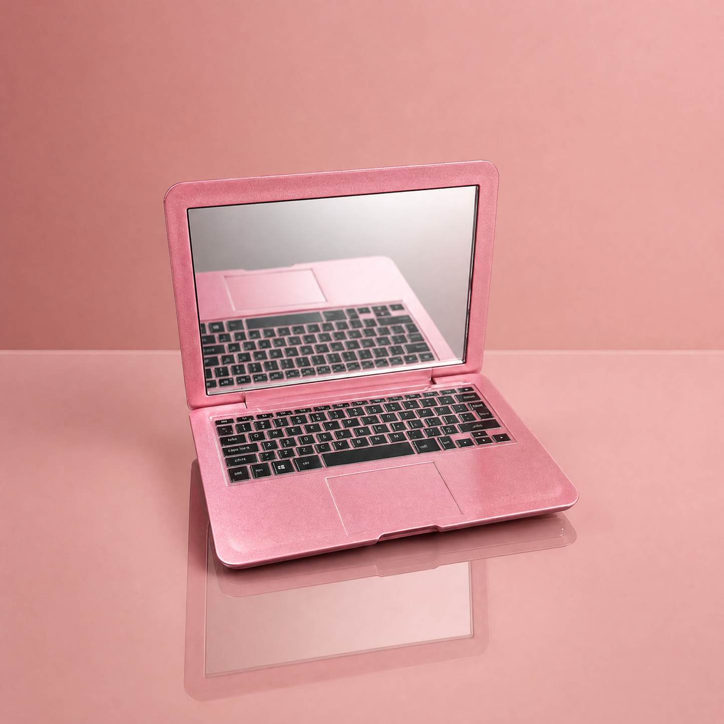 Mini Laptop Makeup Mirror | Clamshell Compact Mirror | 2.5" x 3.75" | with GetBullish Decal