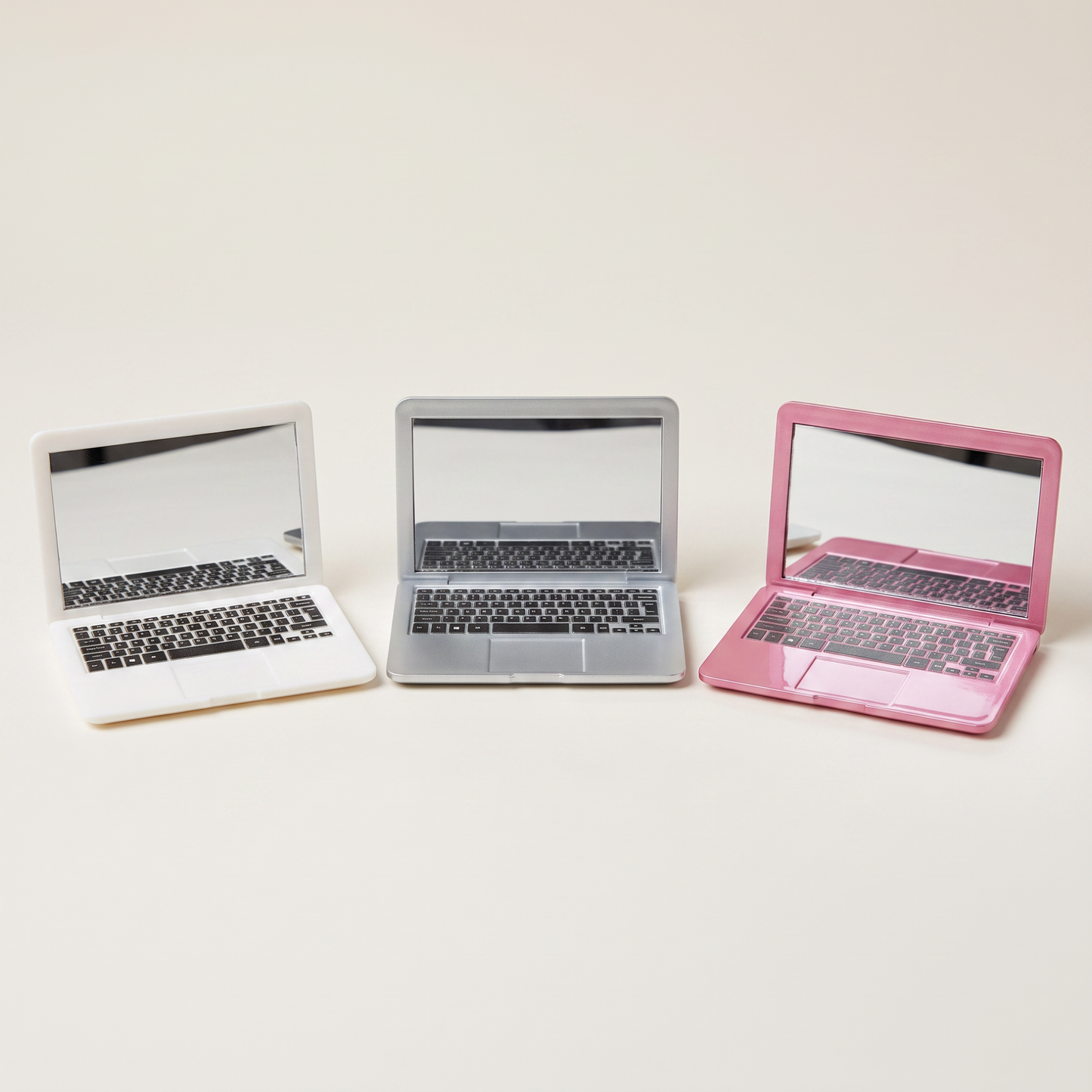 Mini Laptop Makeup Mirror | Clamshell Compact Mirror | 2.5" x 3.75" | with GetBullish Decal