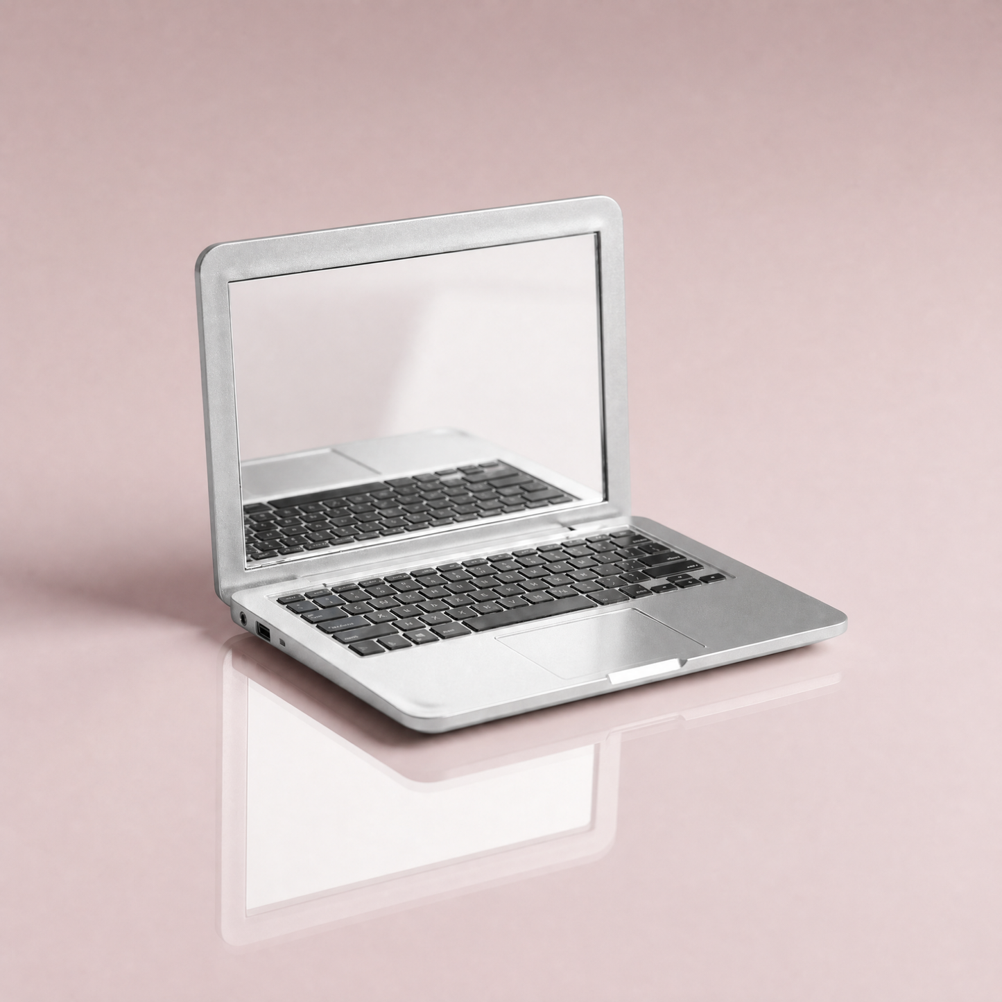 Mini Laptop Makeup Mirror | Clamshell Compact Mirror | 2.5" x 3.75" | with GetBullish Decal
