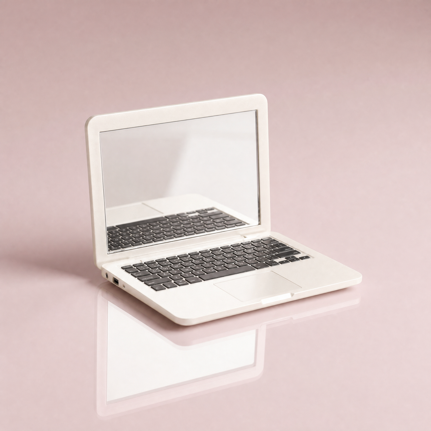 Mini Laptop Makeup Mirror | Clamshell Compact Mirror | 2.5" x 3.75" | with GetBullish Decal