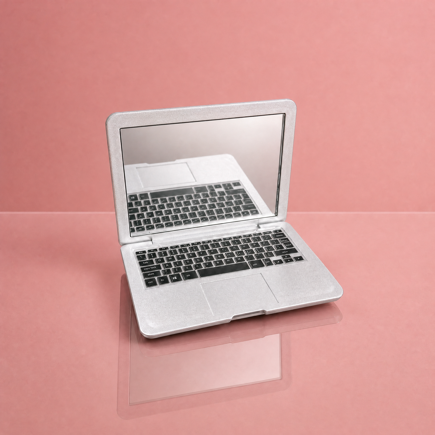 Mini Laptop Makeup Mirror | Clamshell Compact Mirror | 2.5" x 3.75" | with GetBullish Decal
