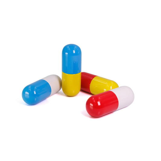 Mini Pill-Shaped Pill Box | Itty-Bitty Aluminum Tin Container for Pills
