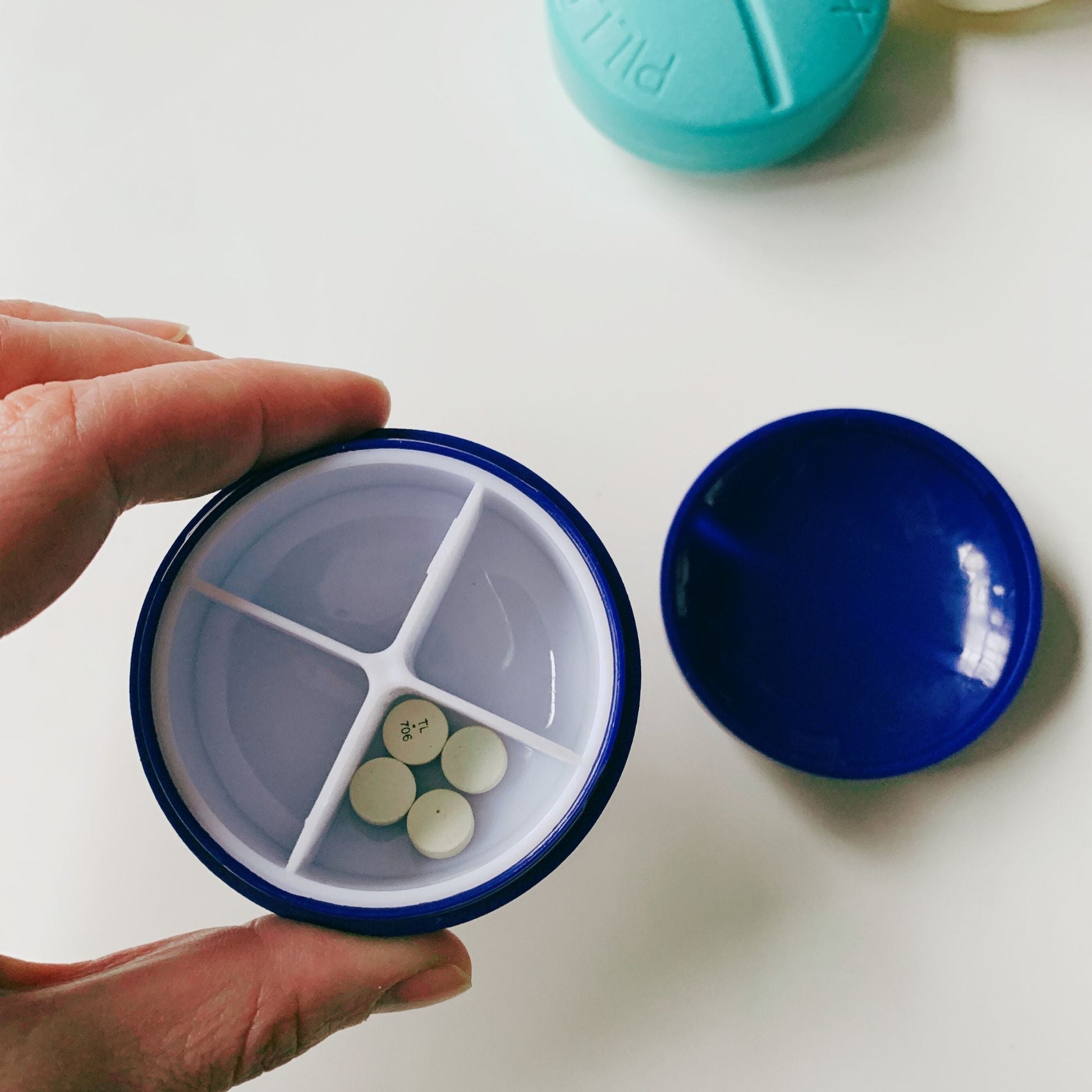 Mini Pill-Shaped Pill Box | Itty-Bitty Aluminum Tin Container for Pills