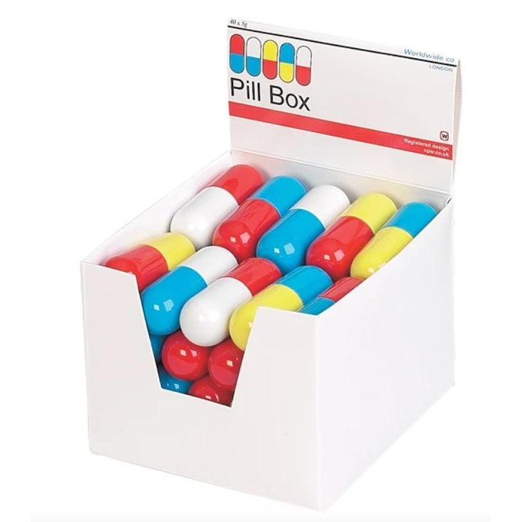 Mini Pill-Shaped Pill Box | Itty-Bitty Aluminum Tin Container for Pills