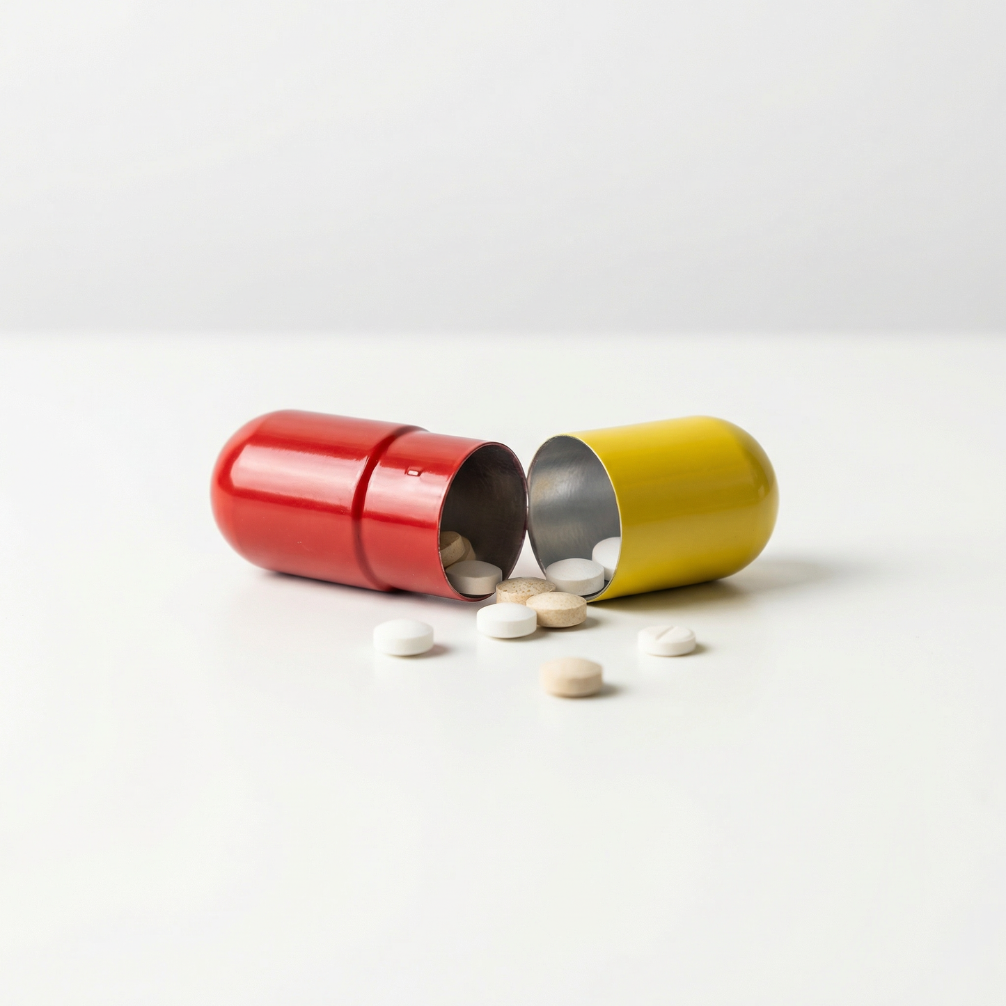 Mini Pill-Shaped Pill Box | Itty-Bitty Aluminum Tin Container for Pills