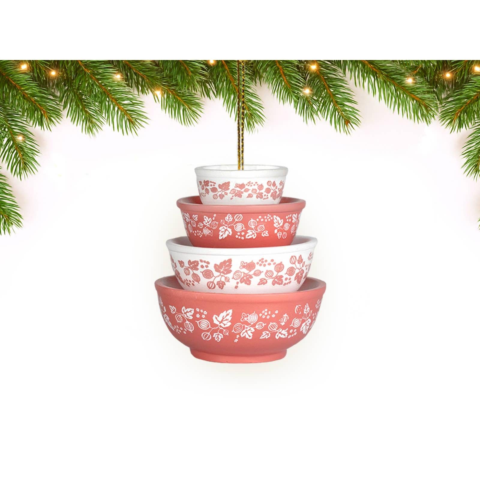 Mini Pyrex-Inspired Bowl Ornament | Retro Christmas Decor-Twinkltoast-The Bullish Store