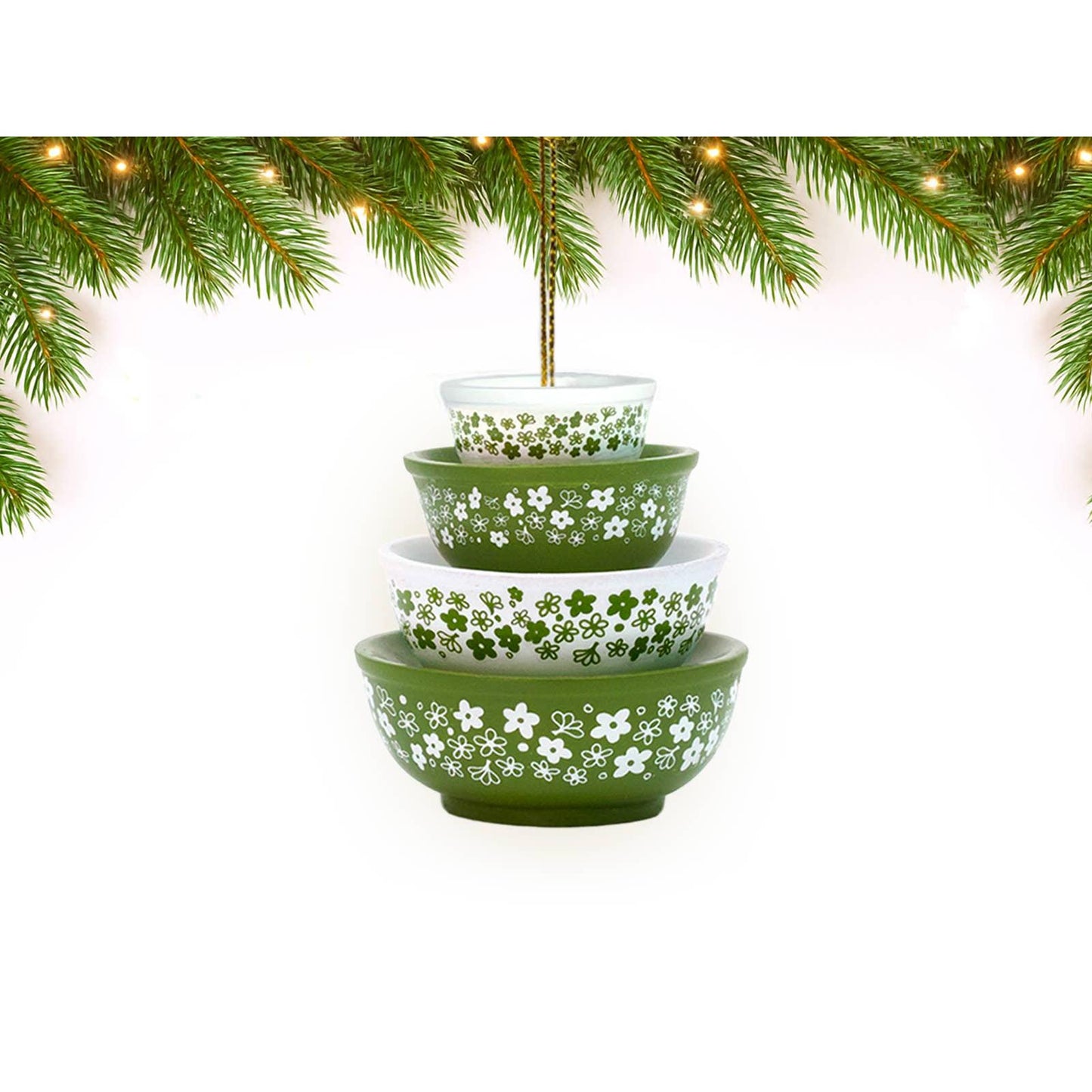 Mini Pyrex-Inspired Bowl Ornament | Retro Christmas Decor