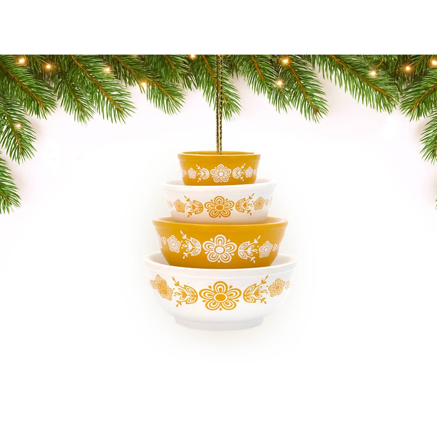 Mini Pyrex-Inspired Bowl Ornament | Retro Christmas Decor