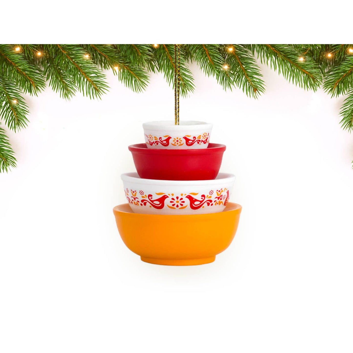 Mini Pyrex-Inspired Bowl Ornament | Retro Christmas Decor