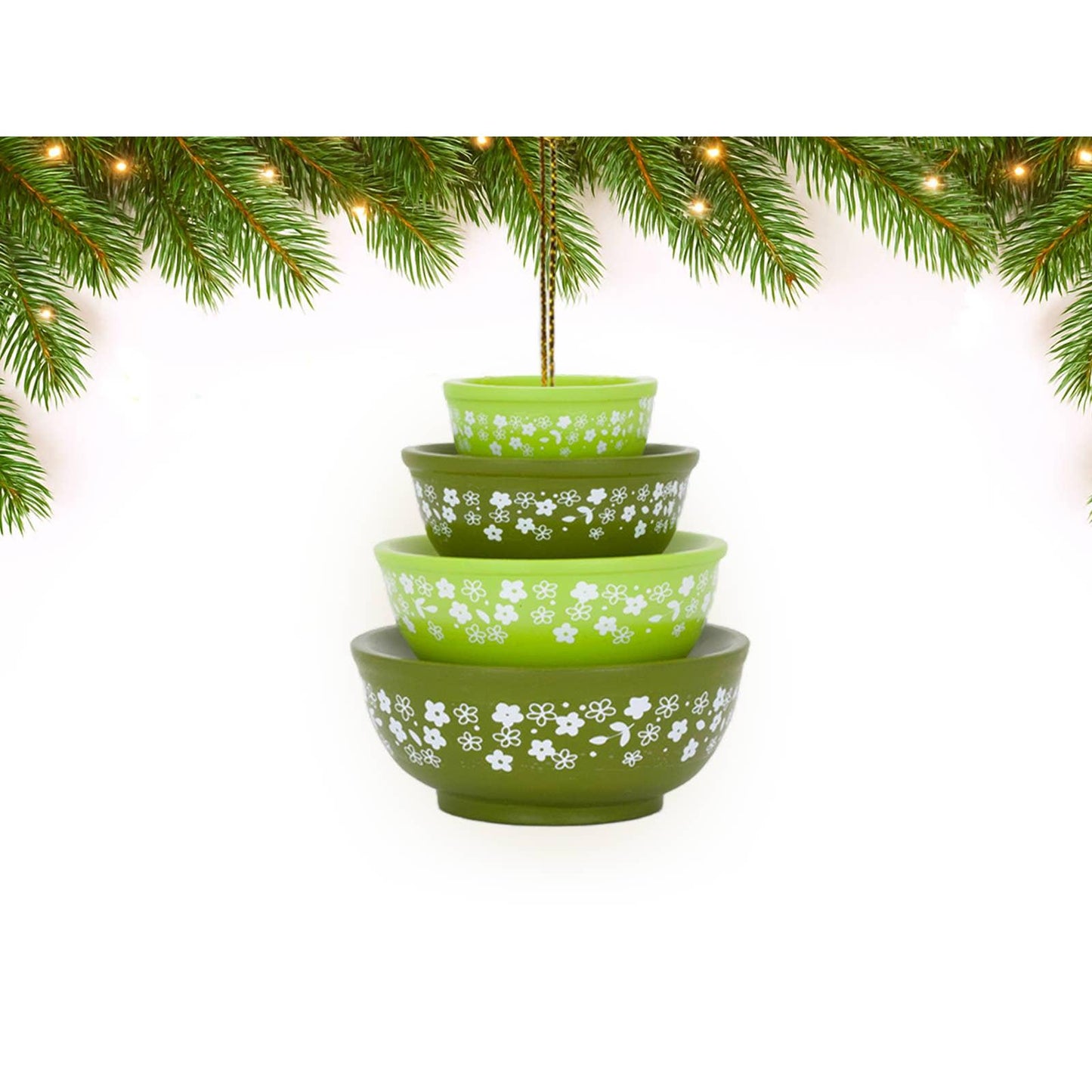 Mini Pyrex-Inspired Bowl Ornament | Retro Christmas Decor