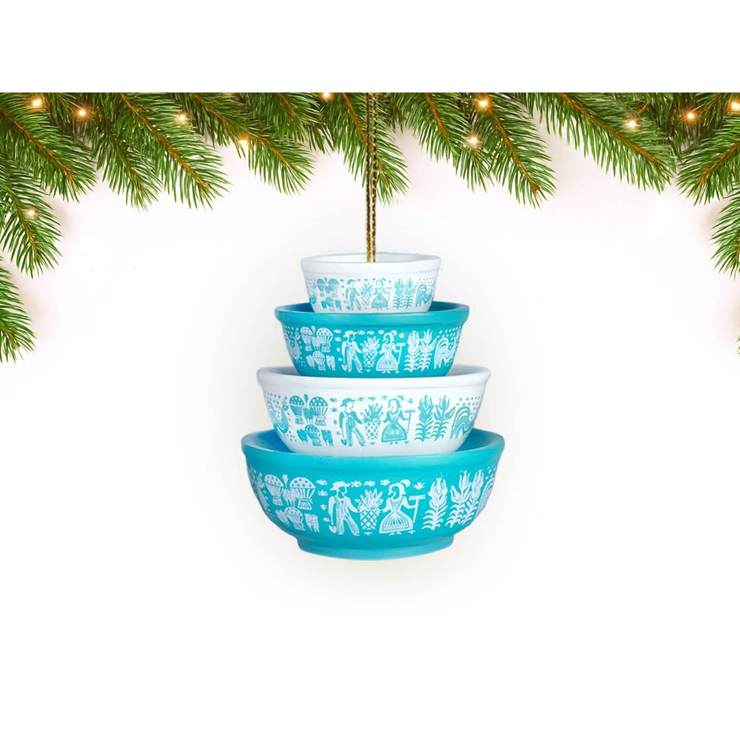 Mini Pyrex-Inspired Bowl Ornament | Retro Christmas Decor