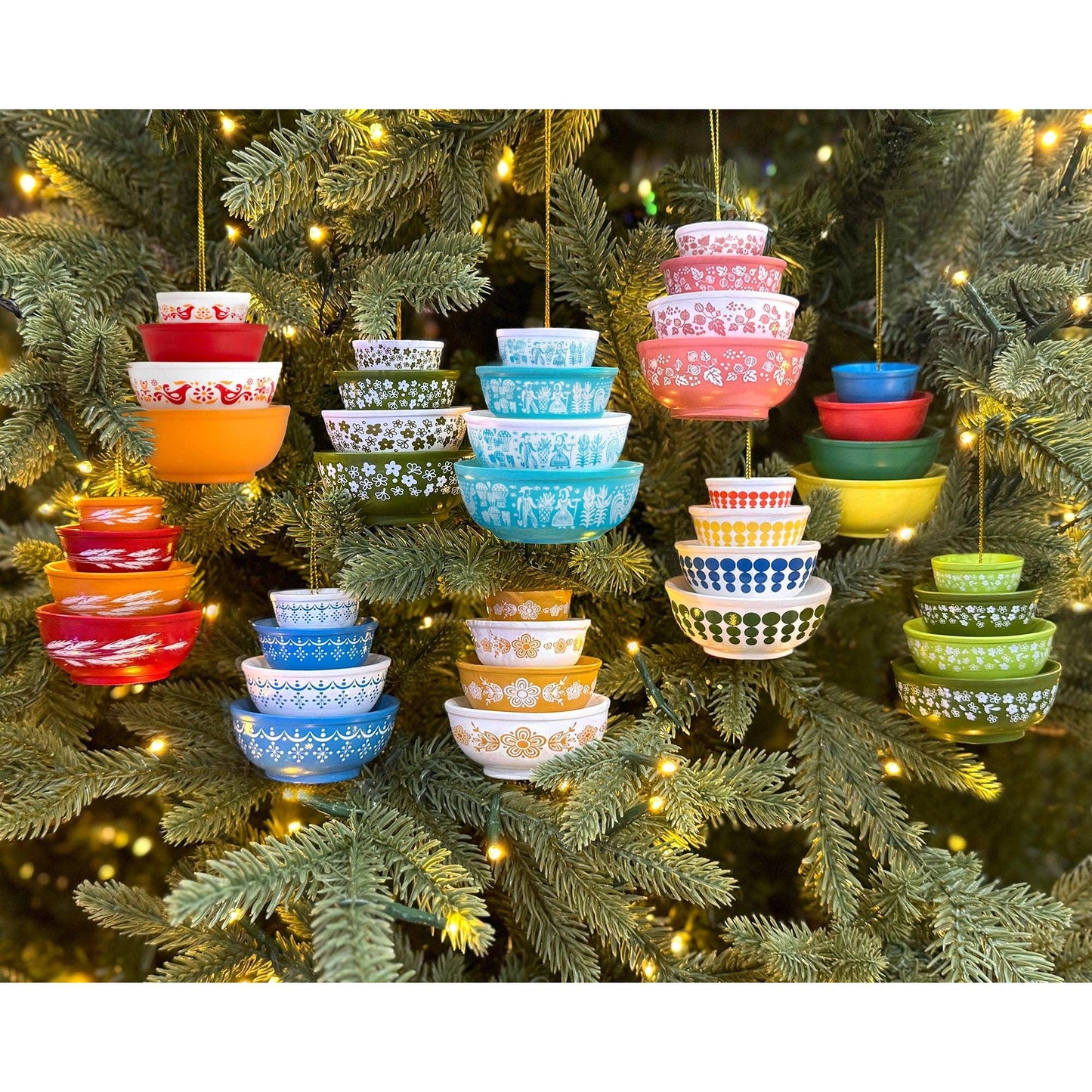 Mini Pyrex-Inspired Bowl Ornament | Retro Christmas Decor